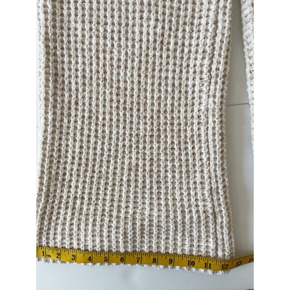 Beach Riot Rayne Sweater Pants Women M Cream Wide Legs Waffle Knit Stretch - Picture 9 of 11